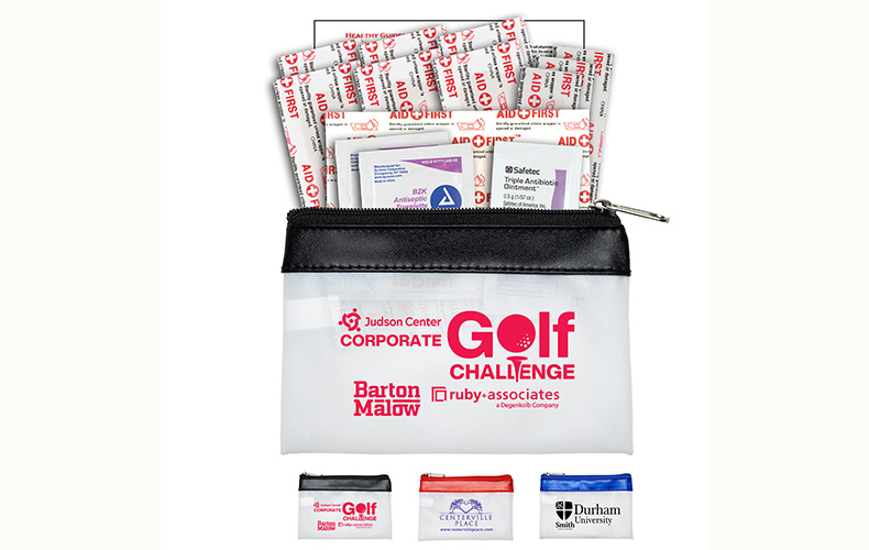 14 Piece First Aid Kit in Colorful Zipper Vinyl Pouch